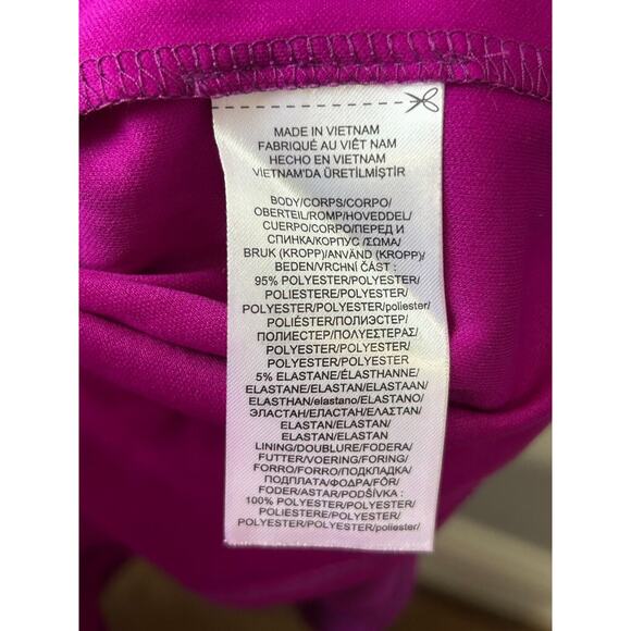 Lauren Ralph Lauren Bodycon Dress Women's Petite 16P Purple Ruched Wrap V Neck - Picture 7 of 12